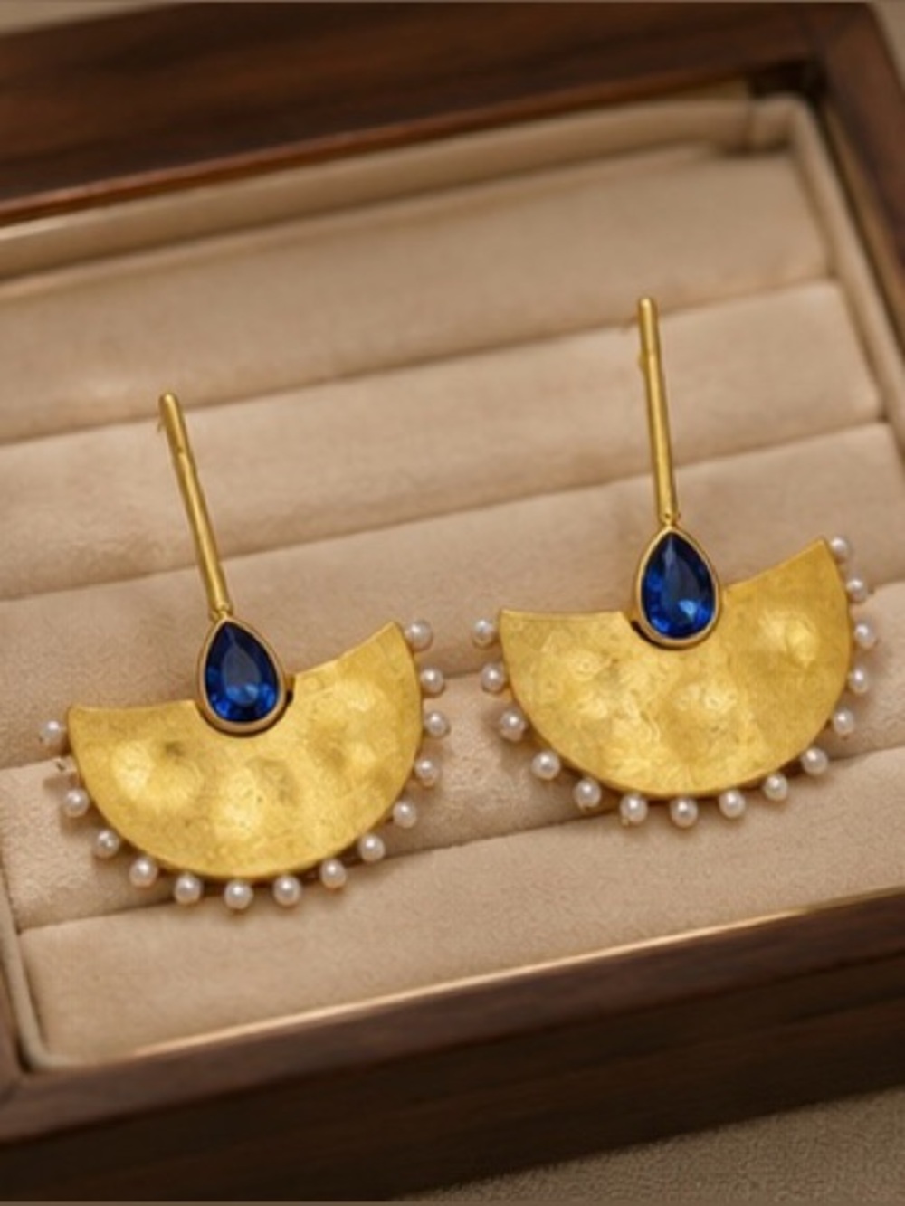 Opulent Garnet Pearl Earrings